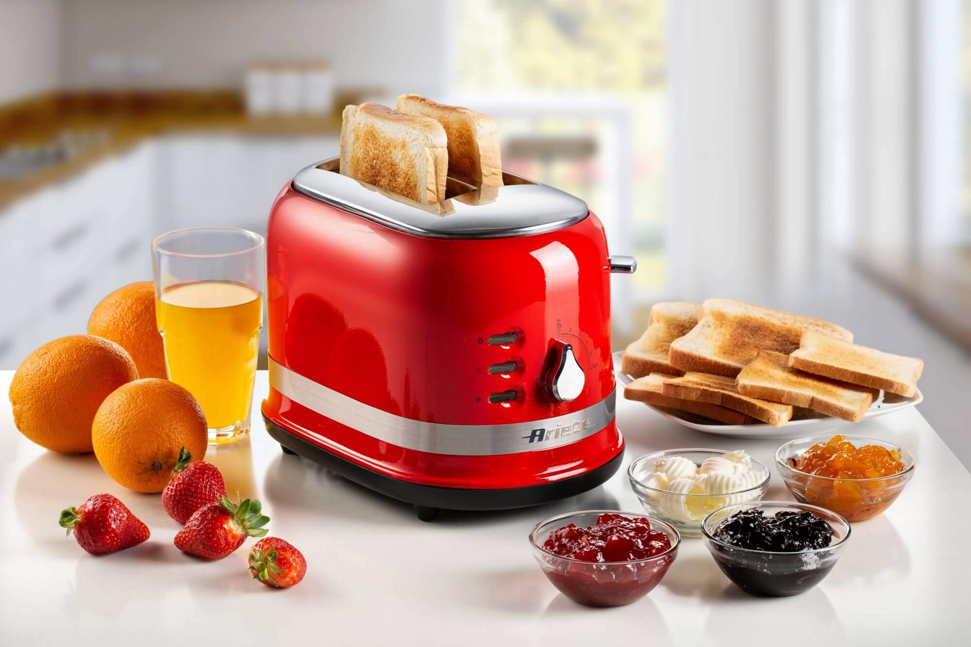 Ariete Moderna 2 Slice Toaster with Sandwich Cages, 800W, Auto Eject, Crumb Tray, Defrosting and Reheating Functions اريتي محمصة خبز من قطعتين مع اقفاص ساندويتش من موديرنا، 800 واط Ariete Moderna 2 Slice Toaster with Sandwich Cages, 800W, Auto Eject, Crumb Tray, Defrosting and Reheating Functions اريتي محمصة خبز من قطعتين مع اقفاص ساندويتش من موديرنا، 800 واط